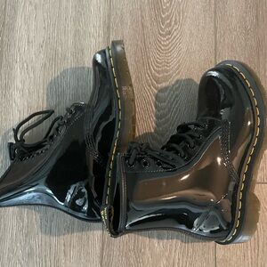 Dr. Martens Black Patent Ankle Boots